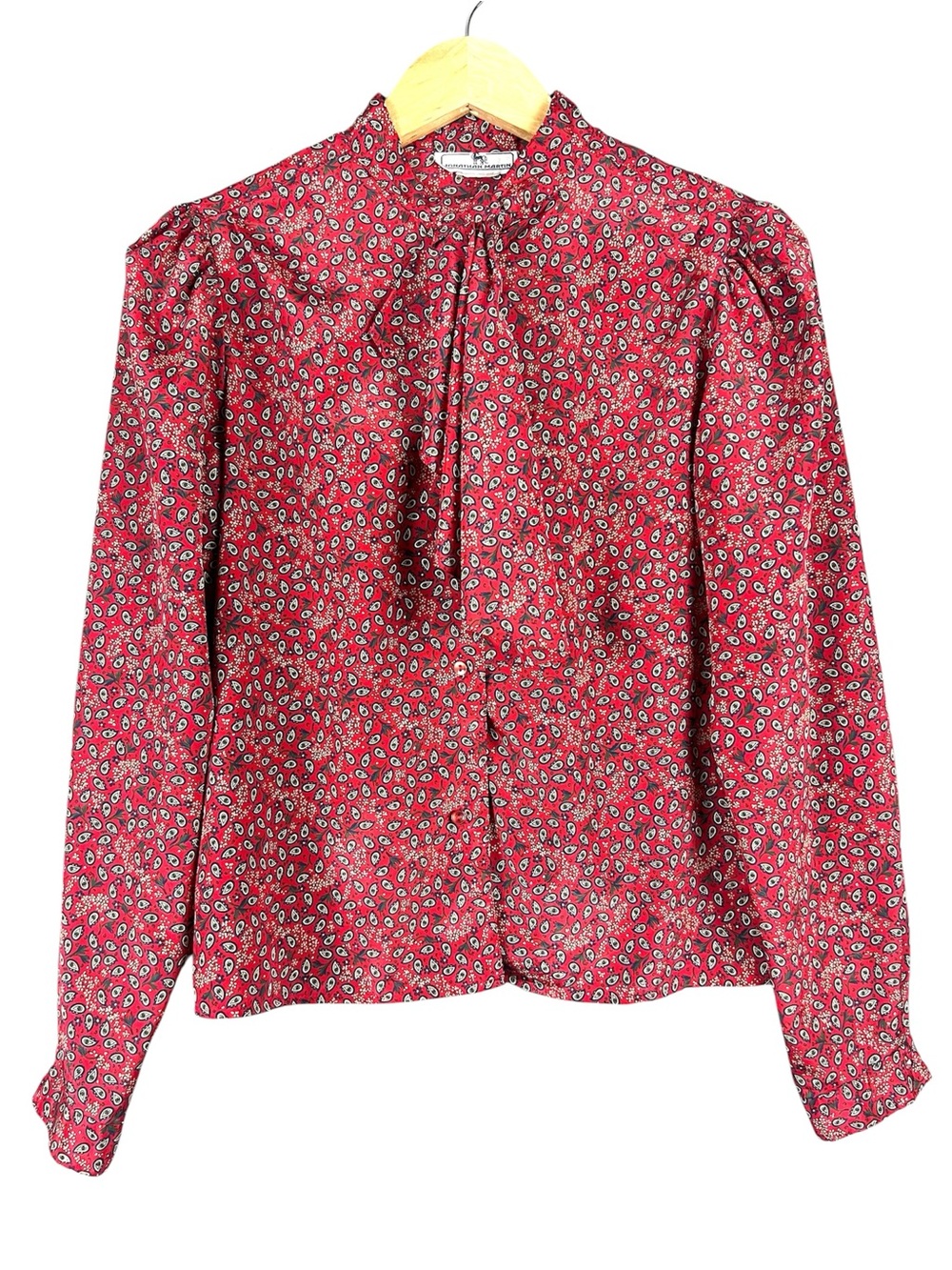 Vintage Red Secretary Flounce Blouse